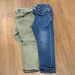 Zara Kids Olive Green & Blue Denim Jeans - 2 Pack